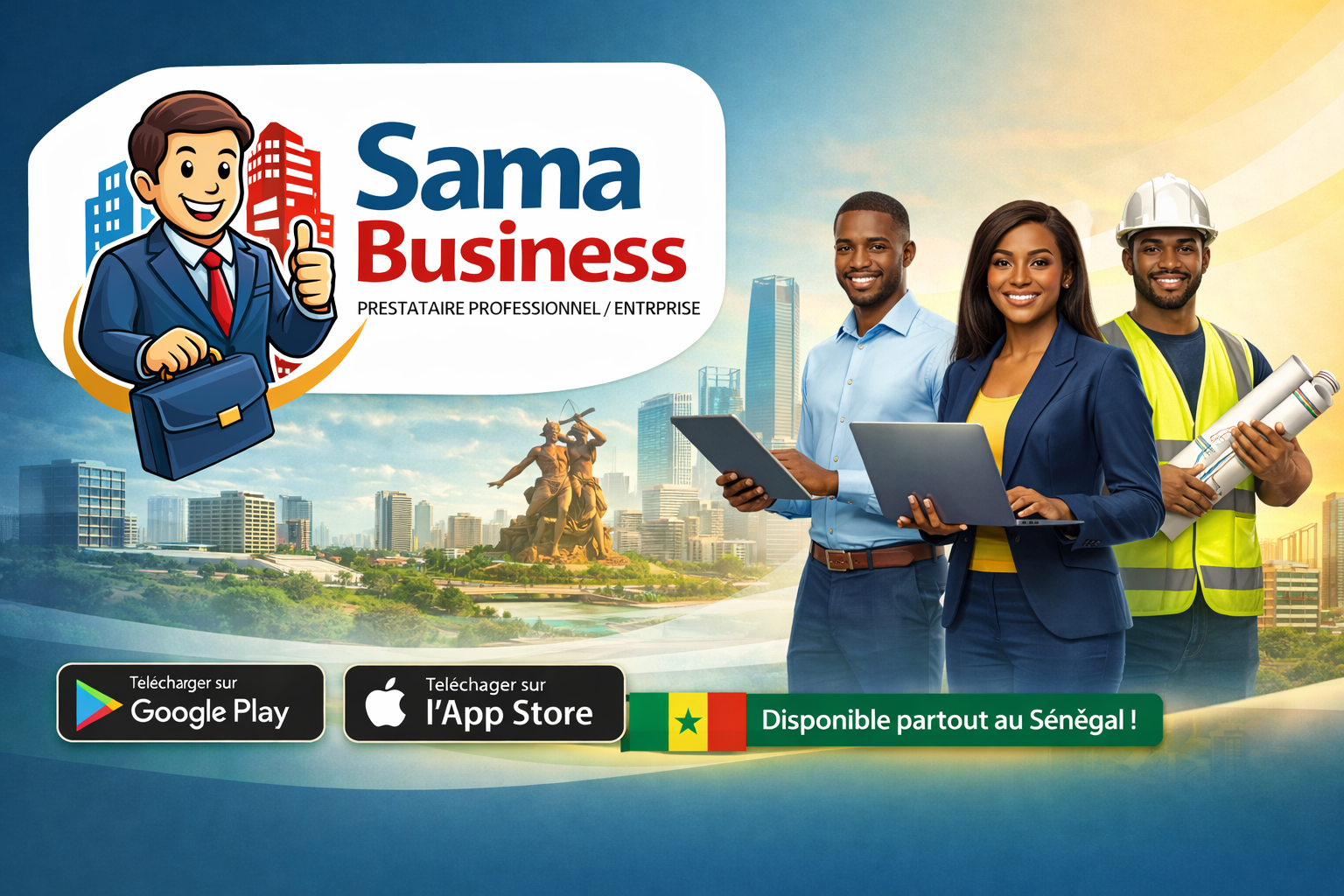 Bannière Sama Business — prestataire professionnel / entreprise